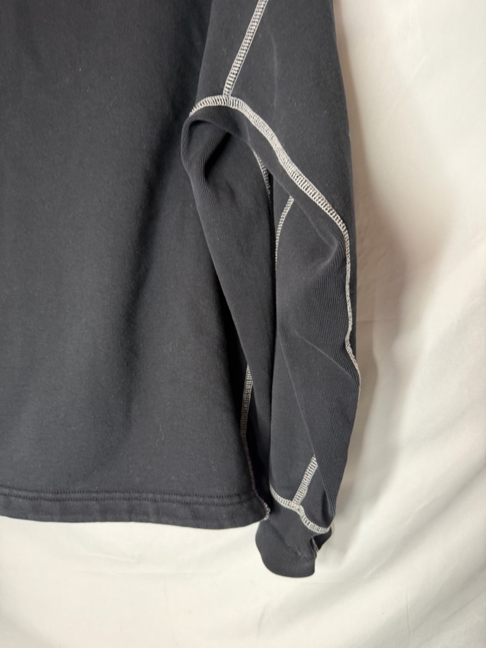 Rag & Bone Men’s XL 100% Cotton Black Sweatshirt Contrast Seams Toggle Hem - Picture 4 of 12